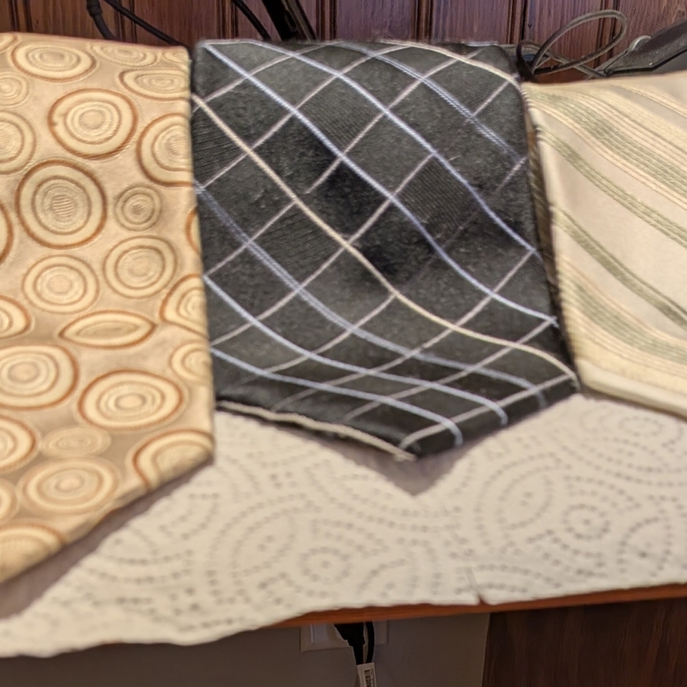 Men's 100% Silk Ties. Pierre Cardin,J Ferrari,and Russell Simons Set Of Three.